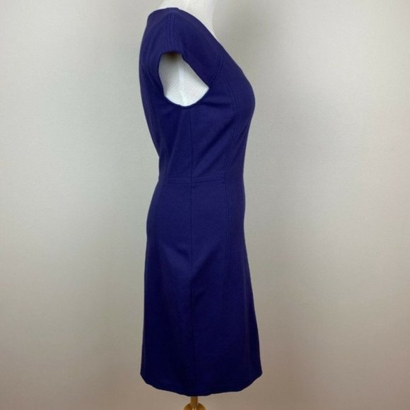 DVF Diane Von Furstenberg Dress 4 Sheath Purple Cap Sleeve Career Office - Picture 4 of 12